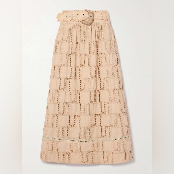 NWT Farm Rio Sand Belted Crochet Midi Skirt - Size Medium - Picture 3 of 11